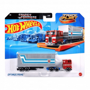 Машинка Базовая Hot Wheels Freightliner 2шт Optimus Prime T7 Transformers и Транспортер Track Fleet 1:64 HXH02/JFF66 Red - Retromagaz