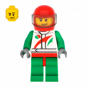 Фигурка Lego Race 973pb1373 Car Driver White Race Suit City cty0435 Б/У - Retromagaz