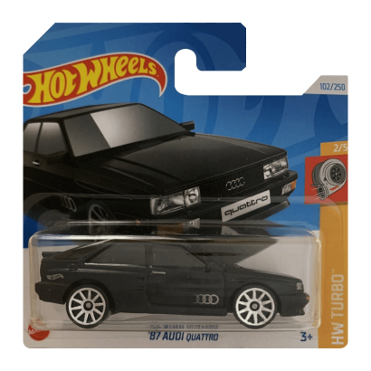 Машинка Базовая Hot Wheels '87 Audi quattro Turbo 1:64 HTD24 Black - Retromagaz