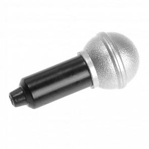 Искусство Lego 2шт Microphone with Metallic Silver Top Full 90370pb01 4590766 6018819 6214132 Black Б/У