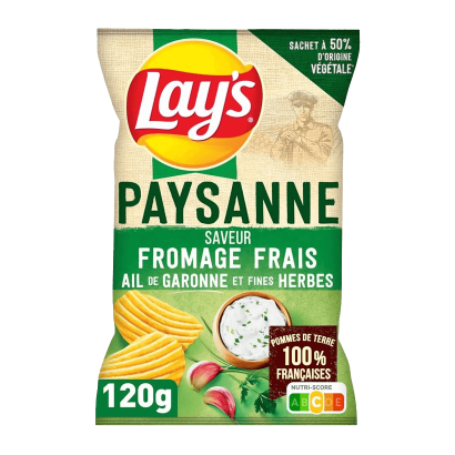 Чипсы Lay's Paysanne со Вкусом Сливочного Сыра и Чеснока 120g - Retromagaz