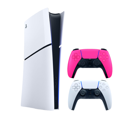 Набор Консоль Sony PlayStation 5 Slim Digital Edition 1TB White Новый  + Геймпад Беспроводной DualSense Pink - Retromagaz