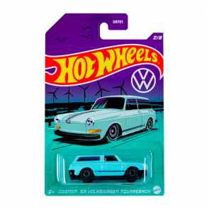 Тематична Машинка Hot Wheels Custom '69 Volkswagen Squareback Volkswagen 1:64 HDH41 Light Blue - Retromagaz