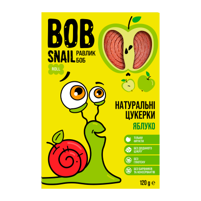 Конфеты Натуральные Bob Snail Яблочные - Retromagaz