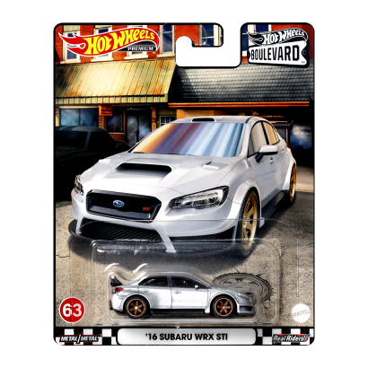 Машинка Premium Hot Wheels '16 Subaru WRX STI Boulevard 1:64 HCR07 Metallic Silver - Retromagaz