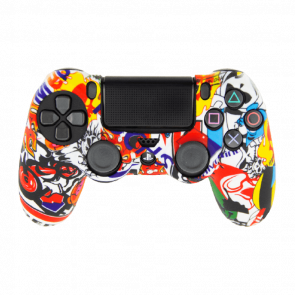 Чехол Силиконовый RMC PlayStation 4 Sticker Bomb Rainbow Новый - Retromagaz