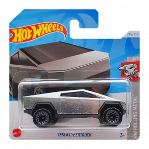 Машинка Базовая Hot Wheels Tesla Cybertruck Rolling Metal 1:64 HTB55 Silver - Retromagaz