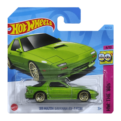 Машинка Базова Hot Wheels '89 Mazda Savanna RX-7 FC3S The `80S 1:64 HKG81 Green - Retromagaz