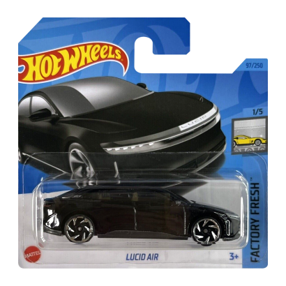 Машинка Базова Hot Wheels Lucid Air Factory Fresh 1:64 HKK76 Black - Retromagaz