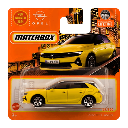 Машинка Большой Город Matchbox Opel 2022 Opel Astra Metro 1:64 HVN33 Yellow - Retromagaz