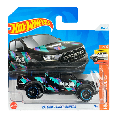 Машинка Базовая Hot Wheels '19 Ford Ranger Raptor HKS Hot Trucks 1:64 HTC29 Black - Retromagaz