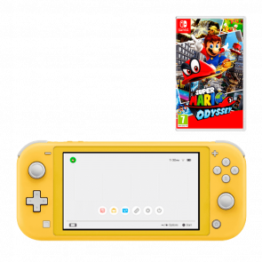 Набор Консоль Nintendo Switch Lite 32GB Yellow Новый + Игра Super Mario Odyssey Русские Субтитры