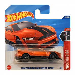 Машинка Базова Hot Wheels 2020 Ford Mustang Shelby GT500 Mustang 60th 1:64 JBB16 Orange - Retromagaz