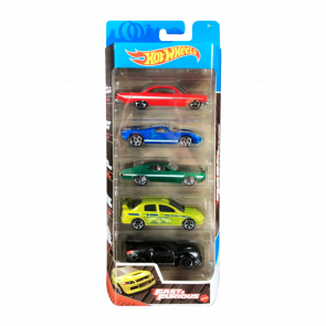 Машинка Базовая Hot Wheels 5шт '61 Impala / Ford GT-40 / Gran Torino  / Lancer Evolution / Nissan 350Z Fast & Furious 1:64 GTN40 Green