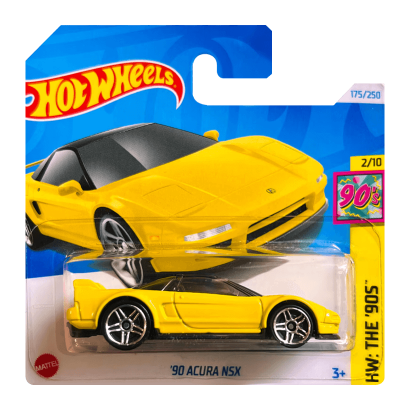 Машинка Базовая Hot Wheels '90 Acura NSX The `90S 1:64 HTB04 Yellow - Retromagaz