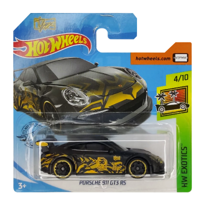 Машинка Базова Hot Wheels Tfox Porsche 911 GT3 RS Exotics 1:64 GHC30 Black - Retromagaz