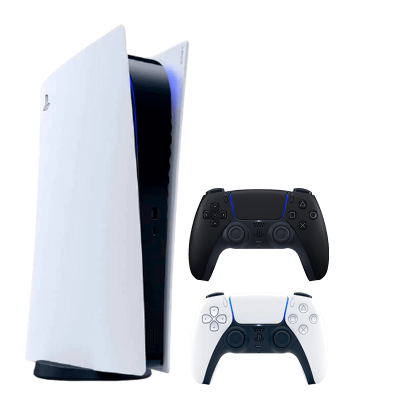 Набір Консоль Sony PlayStation 5 Digital Edition 825GB White Новий + Геймпад Бездротовий DualSense Midnight Black - Retromagaz