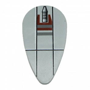 Оружие Lego Star Wars Shield Ovoid with SW Small Rocket at Top Pattern 2586px6 4262520 Light Bluish Grey Б/У - Retromagaz