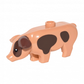 Фигурка Lego Земля Pig with Black Eyes White Pupils and Dark Brown Spots Pattern Animals 87621pb03 1 6139203 Nougat Б/У - Retromagaz