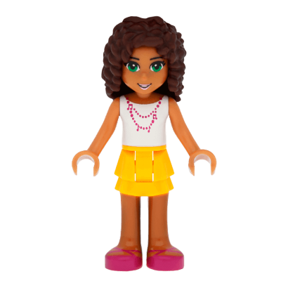 Фігурка Lego Girl Andrea Bright Light Orange Layered Skirt Friends frnd132 2 Б/У - Retromagaz