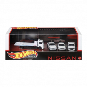 Машинка Premium Hot Wheels 4шт Nissan Skyline HT 2000GT-X / C210 / 2000GT-R LBWK / Fleet Street Diorama 1:64 HKC16 White