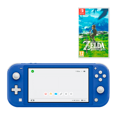 Консоль Nintendo Switch Lite 32GB Blue Новый + Игра The Legend of Zelda Breath of The Wild Русская Озвучка - Retromagaz