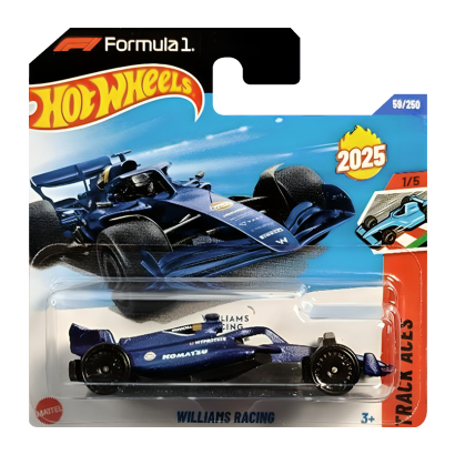 Машинка Базовая Hot Wheels Formula 1 Williams Racing Track Aces 1:64 Blue - Retromagaz