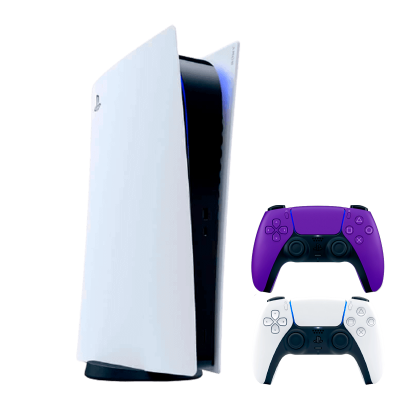 Набор Консоль Sony PlayStation 5 Digital Edition 825GB White Новый + Геймпад Беспроводной DualSense Purple - Retromagaz