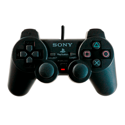 Геймпад Проводной Sony PlayStation 1 SCPH-1200 DualShock Black 2m Б/У - Retromagaz