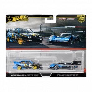 Машинка Premium Hot Wheels 2шт Volkswagen Jetta MK3 / ID R 2-Packs 1:64 HRR83 Blue - Retromagaz