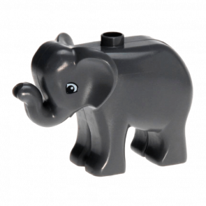 Фигурка Lego Animals Elephant Baby Eyes Squared Duplo elephc01pb02 Dark Bluish Grey Б/У - Retromagaz