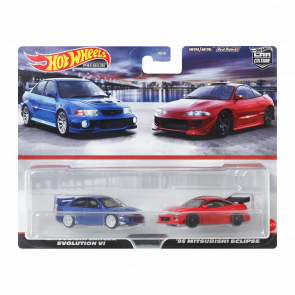 Машинка Premium Hot Wheels 2шт '95 Mitsubishi Eclipse / Lancer Evolution VI 2-Packs 1:64 HKF59 Red