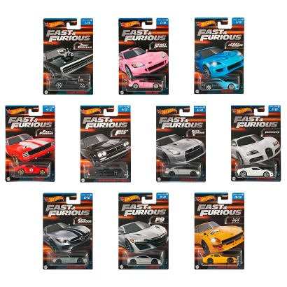 Набор Тематическая Машинка Hot Wheels Fast & Furious 2023-3 HNR88 10шт - Retromagaz