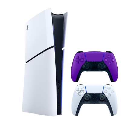 Набор Консоль Sony PlayStation 5 Slim Digital Edition 1TB White Новый  + Геймпад Беспроводной DualSense Purple - Retromagaz