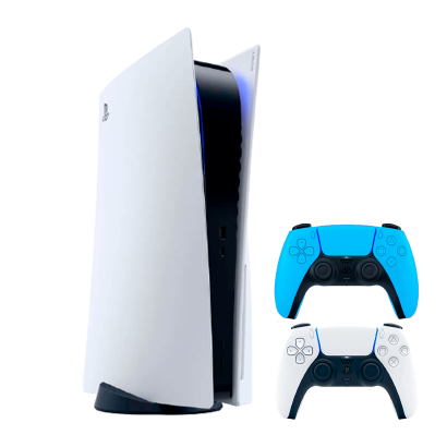 Набор Консоль Sony PlayStation 5 Blu-ray 825GB White Новый + Геймпад Беспроводной DualSense Ice Blue - Retromagaz