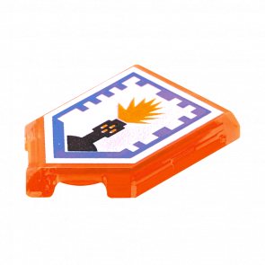 Плитка Lego Модифікована Декоративна 4шт Pentagonal Nexo Power Shield Pattern Flash Cannon 2 x 3 22385pb040 6133133 Trans-Neon Orange Б/У