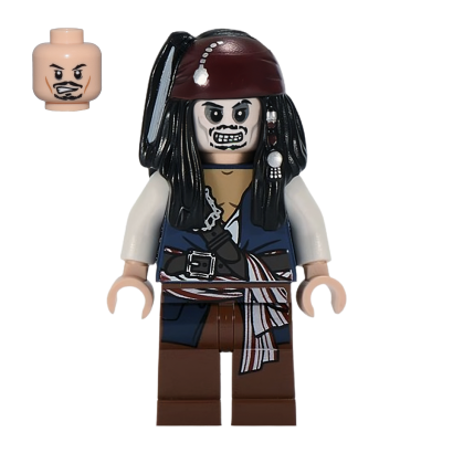 Фигурка Lego Pirates of the Caribbean Captain Jack Sparrow Skeleton Films poc012 Б/У - Retromagaz