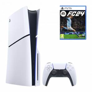 Набор Консоль Sony PlayStation 5 Slim Blu-ray 1TB White Новый  + Игра EA Sports FC 24 Русская Озвучка