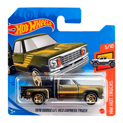 Машинка Базовая Hot Wheels 1978 Dodge Li'l Red Express Truck Treasure Hunts Hot Trucks 1:64 GTC95 Green - Retromagaz