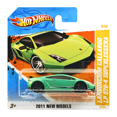 Машинка Базова Hot Wheels Lamborghini Gallardo LP 570-4 Superleggera 2011 New Models 1:64 T9679 Green - Retromagaz