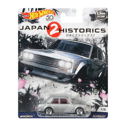 Машинка Premium Hot Wheels Datsun Bluebird 510 Japan Historics 1:64 FLC09 Silver - Retromagaz