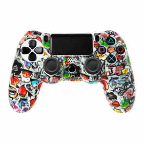 Чехол Силиконовый RMC PlayStation 4 Stickers Grey Новый - Retromagaz