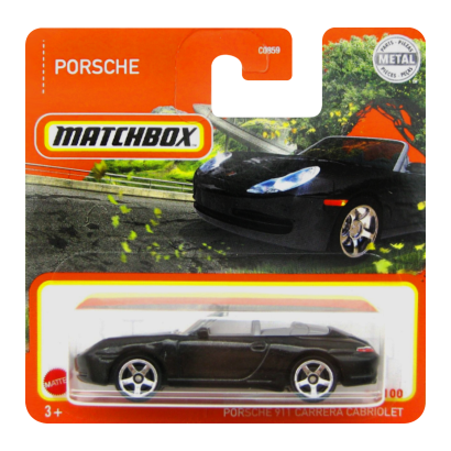 Машинка Велике Місто Matchbox Porsche 911 Carrera Cabriolet Highway 1:64 GXM72 Black - Retromagaz