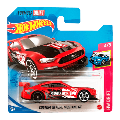 Машинка Базова Hot Wheels Formula Drift Custom '18 Ford Mustang GT Drift 1:64 GTC45 Red - Retromagaz