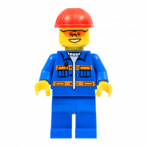 Фигурка Lego Construction 973pb0551 Blue Jacket with Pockets and Orange Stripes City con010 1 Б/У - Retromagaz