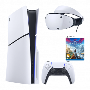 Набор Консоль Sony PlayStation 5 Slim Blu-ray 1TB White Новый + Очки Виртуальной Реальности Проводной VR2 + Игра Horizon Call of the Mountain Русские Субтитры Digital Code