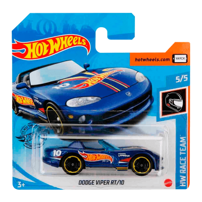 Машинка Базовая Hot Wheels Dodge Viper RT/10 Treasure Hunts Race Team 1:64 GHD75 Blue - Retromagaz