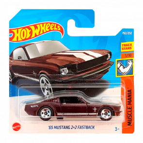 Машинка Базовая Hot Wheels '65 Mustang 2+2 Fastback Muscle Mania 1:64 HCX81 Dark Red - Retromagaz