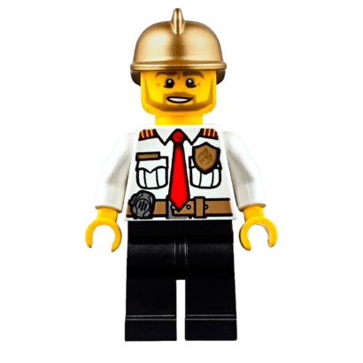 Фігурка Lego Fire 973pb1304 Chief White Shirt with Tie City cty0350 Б/У - Retromagaz