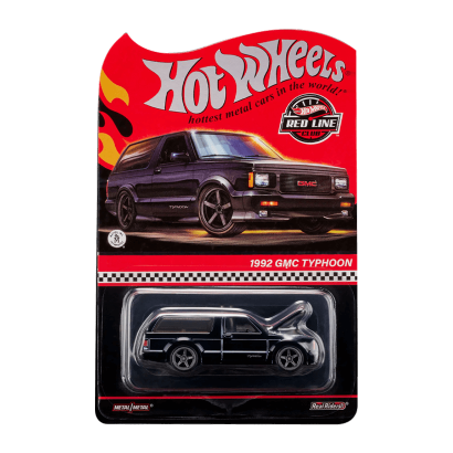 Машинка Premium Hot Wheels 1992 GMC Typhoon Red Line Club RLC 1:64 HWF06 Black - Retromagaz